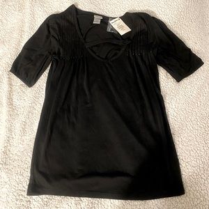 Buckle day trip black Low neck shirt